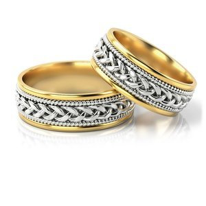 Obrączki z białego i żółtego złota ST 134