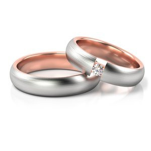 Obrączki z białego i różowego złota ST 274