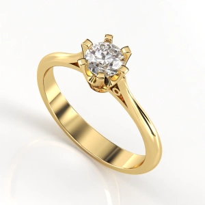 Pierścionek zaręczynowy z żółtego złota z brylantem ID 351