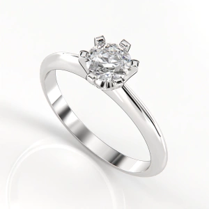 Pierścionek zaręczynowy z białego złota z brylantem ID 450