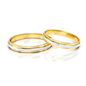 Obrączki z białego i żółtego złota ST 328