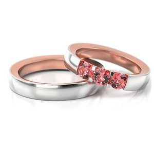 Obrączki z białego i różowego  złota ST 273