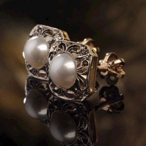 Kolczyki z perłami i brylantami