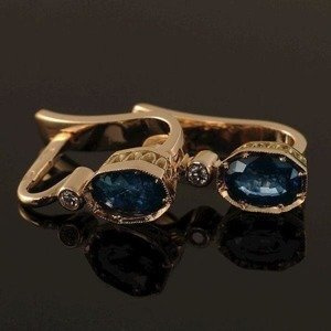 Kolczyki z szafirami i brylantami