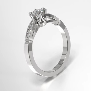 Pierścionek zaręczynowy z białego złota z brylantem ID 453