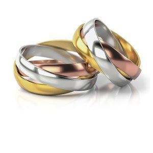 Obrączki z żółtego, białego i różowego złota ST 56
