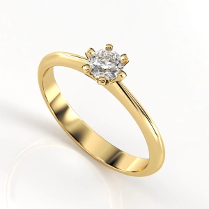 Pierścionek zaręczynowy z żółtego złota z brylantem ID 450